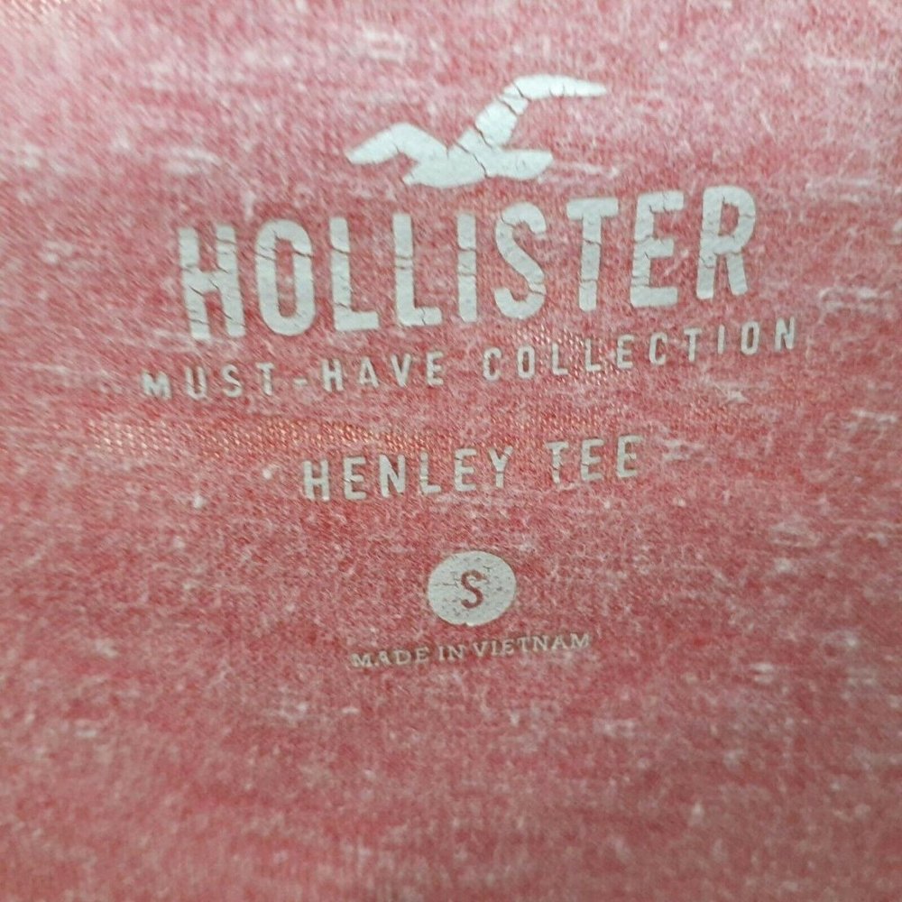 Hollister Henley Men's T-Shirt Small Scoop Long Style Button Cotton - Picture 4 of 5